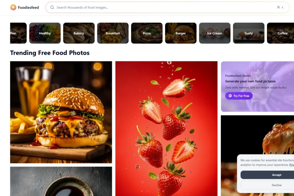 เว็บโหลดรูปฟรี สำหรับสายอาหาร